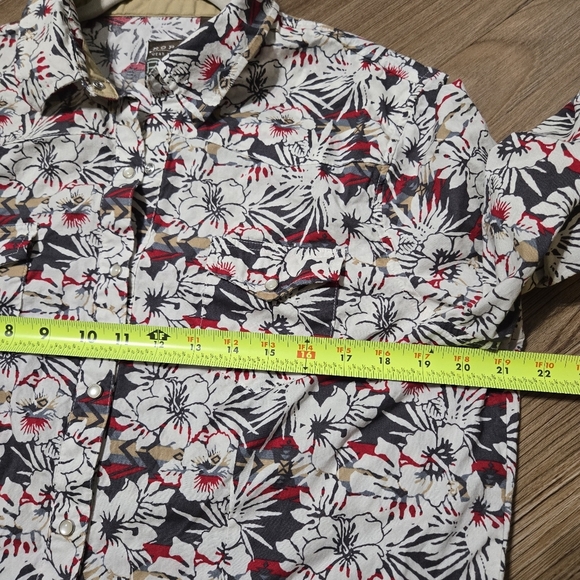 Roper Pearl Snap Western Rodeo Cowboy Long Sleeve Shirt Embroidered Mens XL - Picture 5 of 7